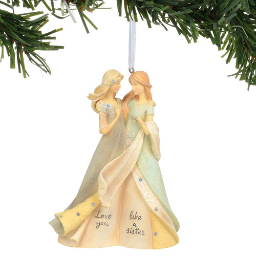 Enesco Foundations Like a Sister Angel Ornament, 4.75", Multicolor