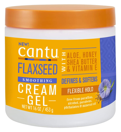 Cantu Flaxseed Cream Gel 16 Ounce Jar (Pack of 2)