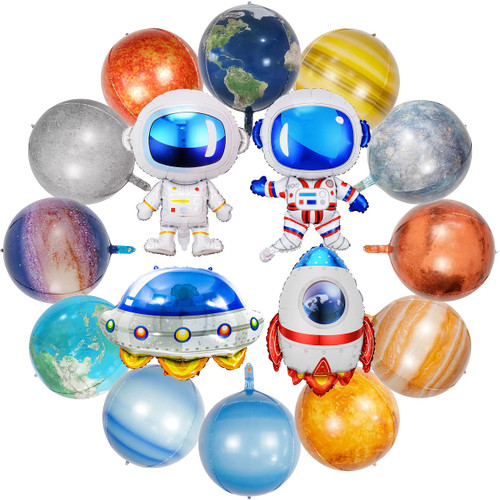 16 Pieces Galaxy Space Balloons Set - Large Outer Space Themed Balloon Rocket Spaceship Astronaut Galaxy Sun Moon Earth Planet Inflatable Cartoon Balloons for Kids Space Themed Party Supplies Space Birthday Decorations Baby Shower Party Photo Booth 16 Pieces Galaxy Space Balloons Set - Large Outer Space Themed Balloon Rocket Spaceship Astronaut Galaxy Sun Moon Earth Planet Inflatable Cartoon Balloons for Kids Space Themed Party Supplies Space Birthday Decorations Baby Shower Party Photo Booth