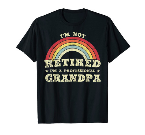 Mens I'm Not Retired I'm a Professional Grandpa Retro Retirement T-Shirt