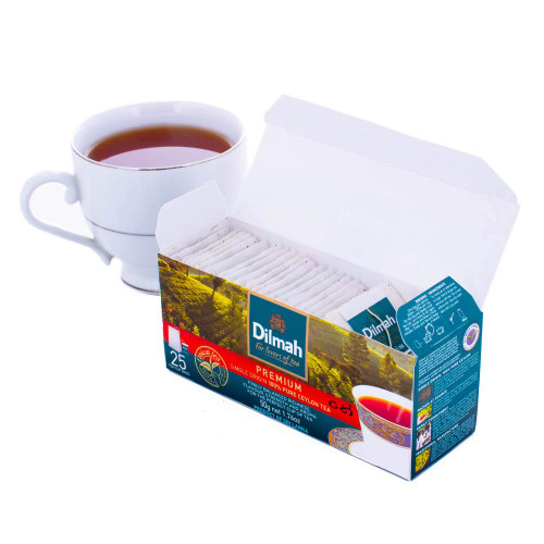Dilmah Premium Quality 100% Pure Ceylon Tea 25 Tea Bags Net Wt. 50 g. Dilmah Premium Quality 100% Pure Ceylon Tea 25 Tea Bags Net Wt. 50 g.
