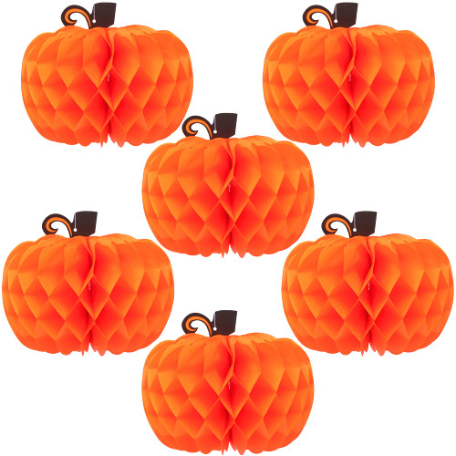 KatchOn, Honeycomb Pumpkin Centerpiece for Table - Big 10 Inch, Pack of 6 | Honeycomb Paper Pumpkins for Thanksgiving Table Decorations | Paper Pumpkin Decorations, Thanksgiving Decorations for Table