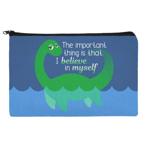 GRAPHICS & MORE Loch Ness Monster The Important Thing is That I Believe in Myself Makeup Cosmetic Bag Organizer Pouch