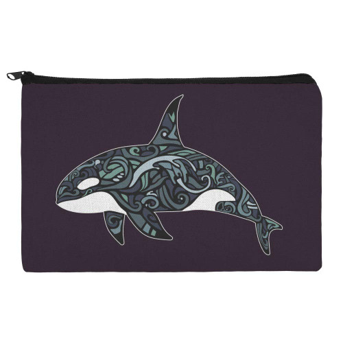 GRAPHICS & MORE Killer Whale Orca with Waves Makeup Cosmetic Bag Organizer Pouch