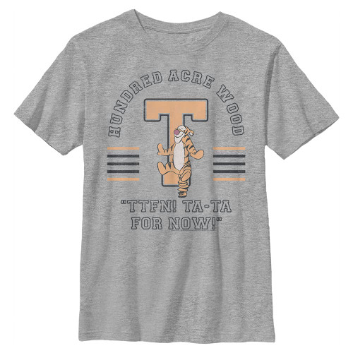 Disney Winnie The Pooh Tigger Collegiate Boy's Crew Tee, Athletic Heather, X-Large Disney Winnie The Pooh Tigger Collegiate Boy's Crew Tee, Athletic Heather, X-Large
