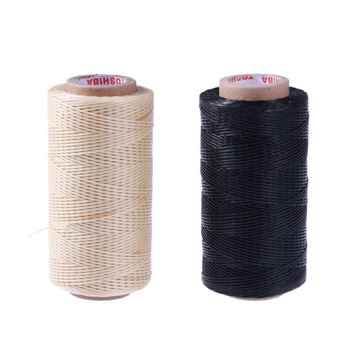 SEWACC 2pcs Waxed Jewelry Cord Thread Leather Hand Stitching Thread Sewing Thread Craft Flat Waxed Cord Sewing Wax Thread Beading Cords Thread Waxed Thread Leather Thread 150d Manual