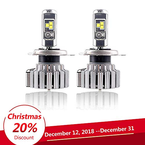 Diesel Auto H4 HB2 9003 Led Car Headlight Bulbs 70w 9000lm 6000k White with CREE Led Chips Led Headlight Conversion Kit- 12V 55W Halogen Bulbs Replacement- 3 Yrs Warranty (pack of 2)