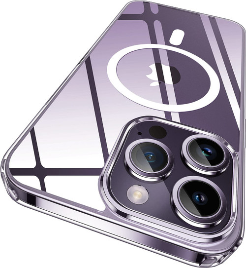 [2023 New] for iPhone 14 Pro Max Case with MagSafe, [Strong Magnet] [10FT Military Grade Protection] [Non-Yellowing] Magnetic Clear Slim Thin Cover for Apple 14 Promax Phone Case (Clear-Mag Safe)