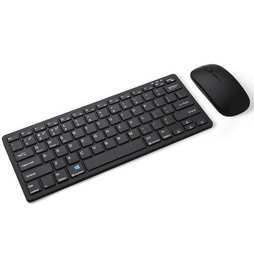 Bluetooth Wireless Keyboard and Mouse Combo, Ultra Thin Portable Multi-Device Wireless Keyboard and Mouse Combo for Windows, Computer, iPad, MacBook, Tablet, Laptop, PC,Desktop-Black