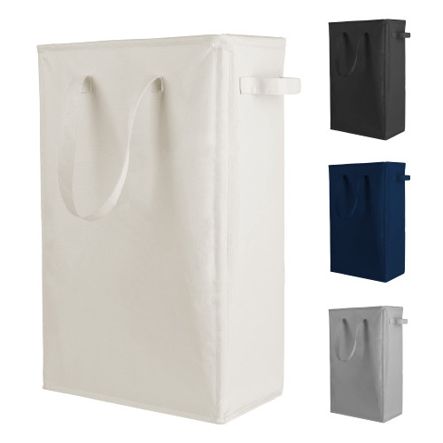 Odonata Slim Laundry Hamper Handles Collapsible Laundry Basket Thin Dirty Clothes Basket Narrow Laundry Bag Foldable Dirty Hamper 45L (Beige) Odonata Slim Laundry Hamper Handles Collapsible Laundry Basket Thin Dirty Clothes Basket Narrow Laundry Bag Foldable Dirty Hamper 45L (Beige)