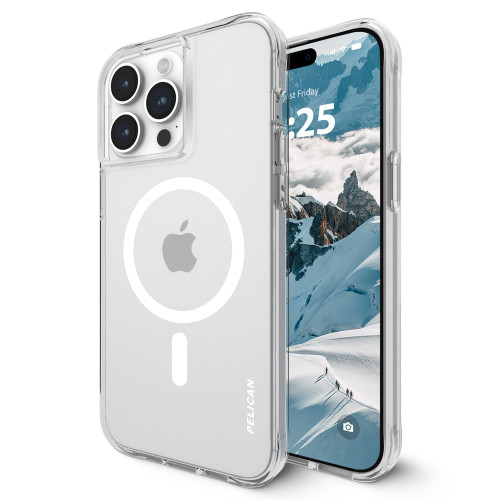 Pelican Ranger Series - iPhone 15 Pro Max Case 6.7' [Compatible with MagSafe] [Anti-Yellow] Magnetic Phone Case with Anti-Scratch Tech [12ft MIL-Grade Drop Protection] Cover for 15 Pro Max - Clear