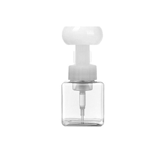 WKshuFT 1 Pieces Flower Foam Dispenser Bottle Flower Shaped Refillable Bottle 250ML Foaming Soap Dispenser Flower Shape Pump Bottle Empty Foam Liquid Hand Soap Container for Kitchen Bathroom (Clear)