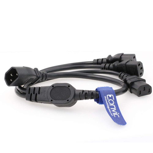 Eonvic IEC 320 C14 Male to 3 x C13 Female Y Splitter Power Cable 2ft/60cm