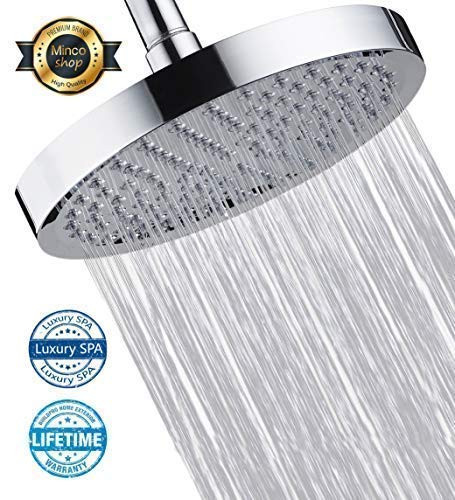 Minco shop Shower Head, High Pressure Rain Shower Head, High Flow 8" Fixed Showerhead Adjustable Direction Showerhead For Bathroom - Chrome Finsh 