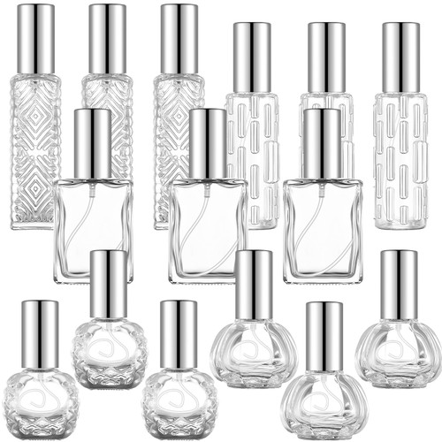 Mifoci 15 Pcs Empty Perfume Bottles Perfume Sprayer Bottle Perfume Atomizer Fine Mist Perfume Spray Bottle Small Vintage Refillable Cologne Bottle Travel Cosmetic Container for Essential Oil