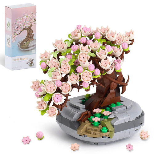 QLT Mini Bricks Sakura Bonsai Model 426 pcs Creative DIY Simulation Mini Particle Flower Botanical Collection Construction Building Toy?Not Compatible with Lego Set ?