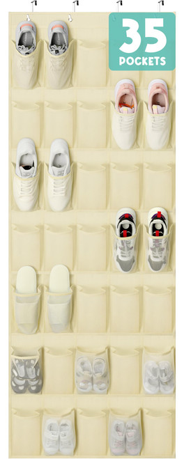 Over The Door Shoe Organizer 35 Durable Mesh Pockets Hanging Shoe Rack for Door Small Spaces Baby Shoe Organizer Shoe Holders Space Saver For Baby Room Bedroom Bathroom Closet Pantry Organizer Beige Over The Door Shoe Organizer 35 Durable Mesh Pockets Hanging Shoe Rack for Door Small Spaces Baby Shoe Organizer Shoe Holders Space Saver For Baby Room Bedroom Bathroom Closet Pantry Organizer Beige