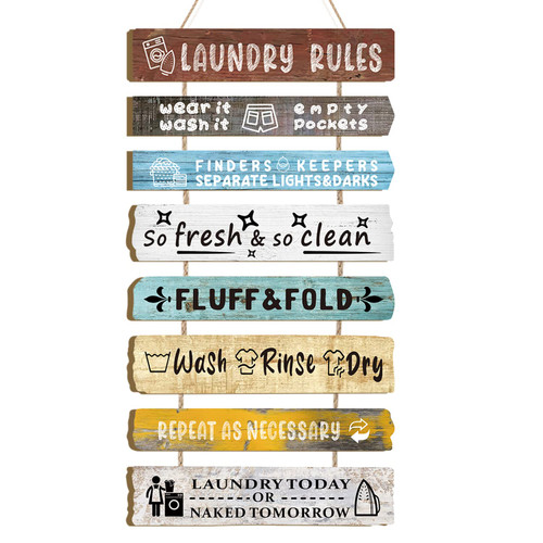 HLNIUC Laundry Rules, Laundry Decor And Accessories Set Of 8(19x12inch), Funny laundry signs for laundry room, Laundry Symbols Wall Art, Laundry Room Pictures Wall Decor, Laundry Care Symbols Chart