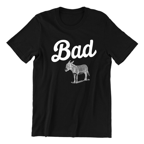Funny Bad Ass Donkey T Shirt for Men and Women, Funny Shirts, Sarcastic Tee Shirt Women Funny Men Shirt - FS005 Black