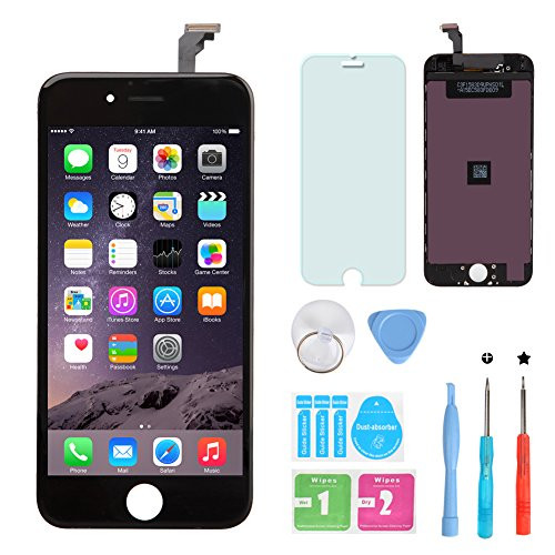 HXS_Z LCD Touch Screen Digitizer Frame Assembly Full Set LCD Touch Screen Replacement for iPhone 6(Black)