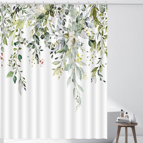 Romantic Angels Long Sage Green Shower Curtain Watercolor Eucalyptus Shower Curtain Leaves Botanical Floral Flower Fabric Bathroom Curtain Cloth with Hooks (Light Green, 72x78) Romantic Angels Long Sage Green Shower Curtain Watercolor Eucalyptus Shower Curtain Leaves Botanical Floral Flower Fabric Bathroom Curtain Cloth with Hooks (Light Green, 72x78)