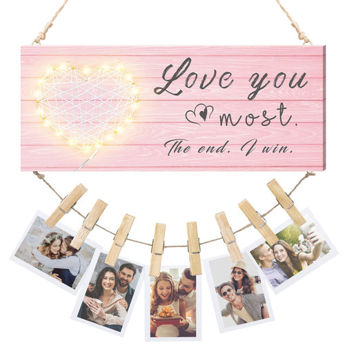 Valentines Day Gifts for Him Her, Birthday Gifts for Couples Boyfriend Girlfriend Wife Husband Photo Holder, Romantic Anniversary Picture Frame Engagement Wedding Gift for Couples Photo Frame