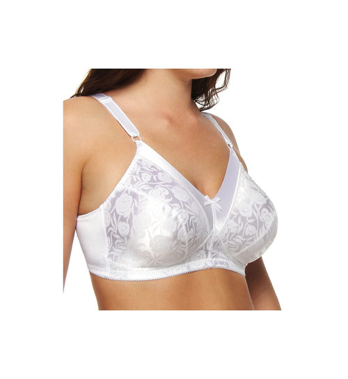 JUST MY SIZE womens Satin Stretch Wirefree Mj1960 Bras, White, 50D US