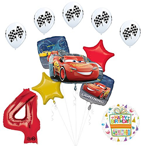 Mayflower Products Disney Cars 3 Lightning McQueen 4th Birthday Party Supplies and Balloon Decorations Mayflower Products Disney Cars 3 Lightning McQueen 4th Birthday Party Supplies and Balloon Decorations