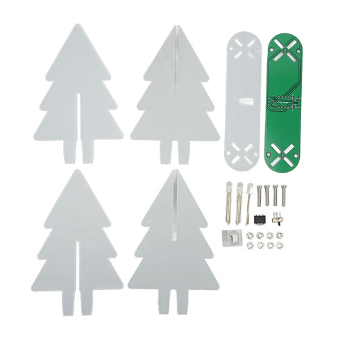 Electronic Christmas Tree Kit,LED Christmas Tree Kit,LED Gradient Light 3D DIY Electronic Assembly Kit for Soldering Practice,3D Christmas Tree Soldering Kit(Green)