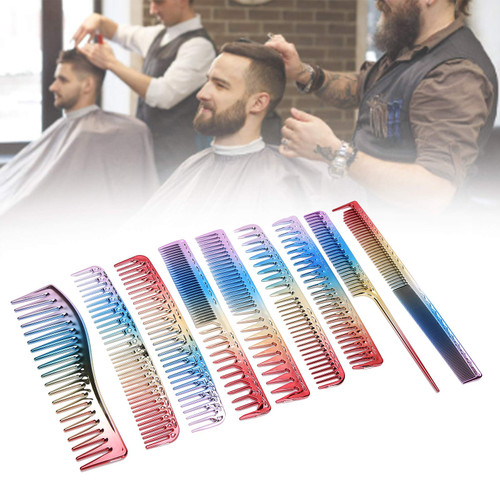 Hair Combs Set, 9pcs Professional Hair Cutting Combs Colorful Haircut Comb Salon Hairdressing Comb Barber Hair Styling Comb Detangling Comb Styling Tool Fine and Wide Tooth Hair Barber Comb