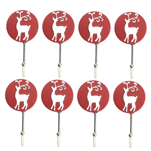 FONDOTIN 8PCS Xmas Wall Hooks Xmas Key Hanger Christmas Wall Hooks Punch Free Hooks Razor Holder Adhesive Key Hooks Hanger Coat Hooks Wall Mounted Wall Keys Hanger Wall Hanging No Punching