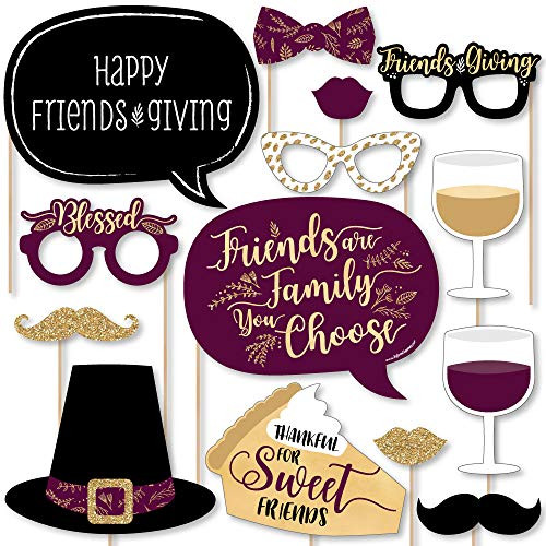 Big Dot of Happiness Elegant Thankful for Friends - Friendsgiving Thanksgiving Party Photo Booth Props Kit - 20 Count Big Dot of Happiness Elegant Thankful for Friends - Friendsgiving Thanksgiving Party Photo Booth Props Kit - 20 Count