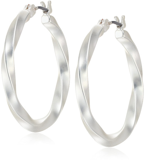 Lucky Brand Twist Hoop Earrings, Silver, One Size