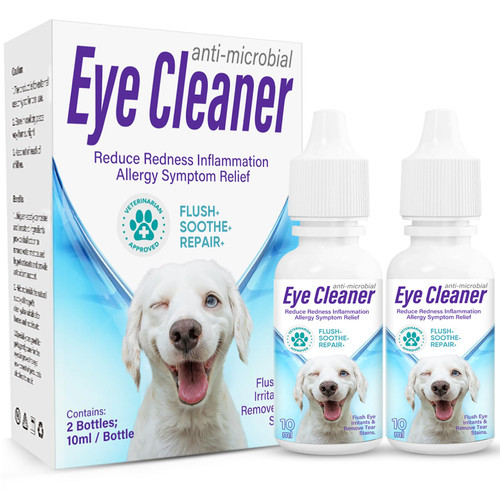 ZNFSZ Dog Eye Drops, Dog Eye Booger Remover, Seasonal Allergy Relief, Improve Tear Stain, Dryness, Cataracts&Pink Eyes, Irritation-Free, 2Pcs