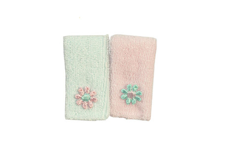 Melody Jane Dollhouse Pair of Blue & Pink Hand Towels Miniature Bathroom Accessory 1:12