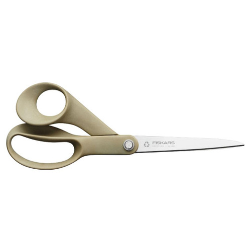 Fiskars ReNew Recycled Fabric Scissors - 8" Craft Scissors for Fabric Cutting with Precision Ground Edge - Beige