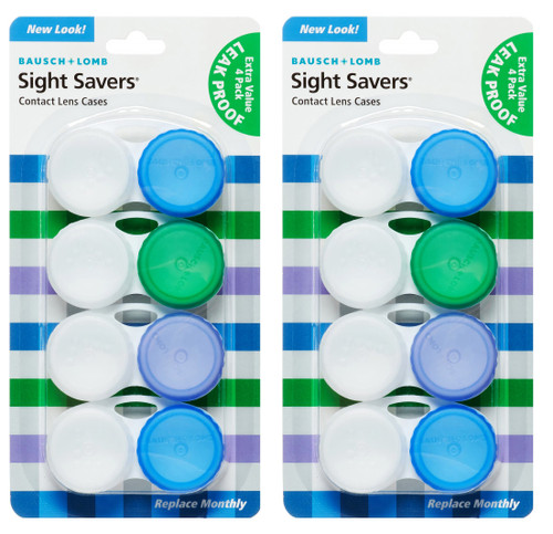 Bausch & Lomb Sight Savers Leak Proof Contact Lens Cases, 4 Count (Pack of 2)