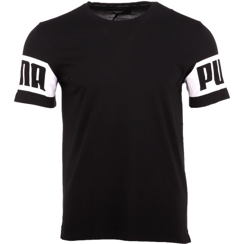 PUMA Mens Crew Neck Short Sleeve Athletic Tops Casual - Black - Size L