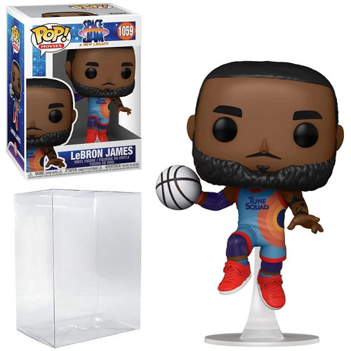 Space Jam, A New Legacy - Lebron James Jumping Pop Vinyl Figure #1059 - Bundled with Pop Box Protector