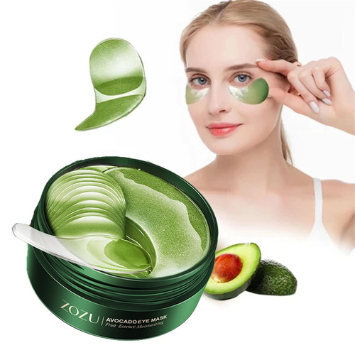 Zozu Avocado Eye Mask, Zozu Rich in Avocado Eye Mask, Smooth Wrinkle Gel Patche Eye Skin Care, Dark Circles Under Eye Treatment Patches (1PCS)