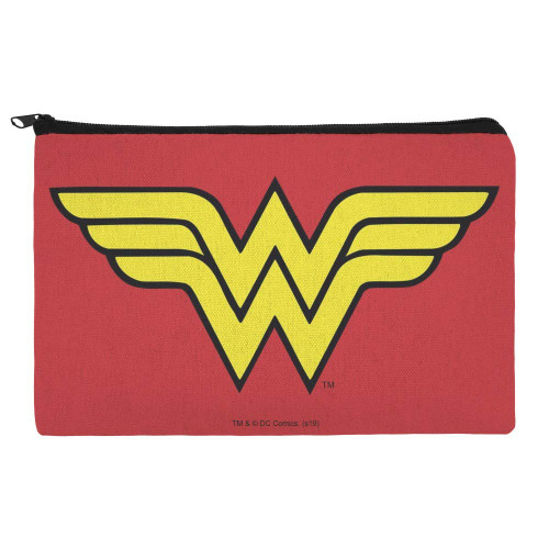 Wonder Woman Classic Logo Pencil Pen Organizer Zipper Pouch Case