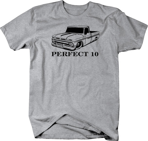 Bold Imprints Racing C10 Hotrod Fleetside 196066 Pickup Truck T Shirt for Men Medium Heather Grey