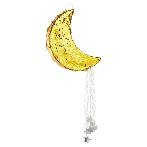 Gold Foil Moon Pinata with Pull Strings for Birthday Party, Twinkle Twinkle Little Star Gender Reveal Party Decorations (17 x 11 x 3 In) Gold Foil Moon Pinata with Pull Strings for Birthday Party, Twinkle Twinkle Little Star Gender Reveal Party Decorations (17 x 11 x 3 In)