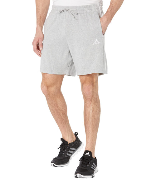 adidas mens Essentials French Terry 3-stripes Shorts, Medium Grey Heather, X-Small US