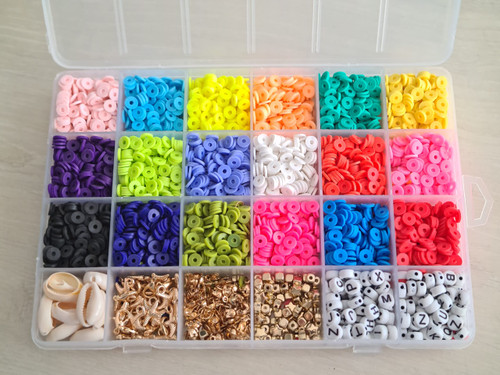 Barino 5100 Pcs Clay Heishi Beads for Bracelets, Flat Round Clay Spacer Beads with Letter Beads, Pendants, Rings, Clay Beads for DIY Jewelry Making Bracelets Necklace Earring Kit, 19 Colors 6mm