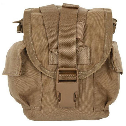 GI 1Qt Canteen Cover, Coyote, Nylon Cordura, 2 Exterior Side Pouches