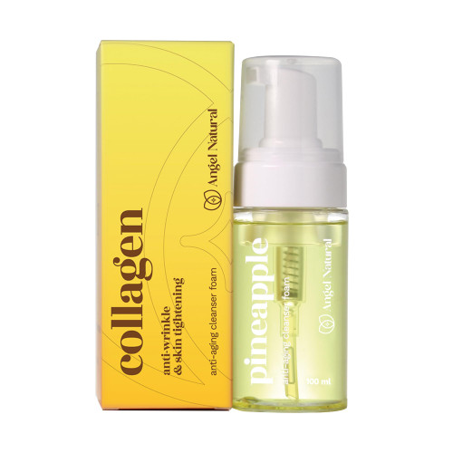 Angel Natural Collagen Face Cleanser Foam, Anti Aging Benefits, Makeup Remover, Rejuvenating and Radiance, Daily Face Wash, Detoxifying Cleanser Foam, Korean Skincare 100ml / 3.4 Fl Oz