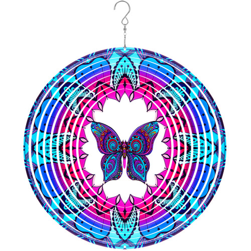 Sinor Wind Spinner for Outdoor Indoor Garden Yard Lawn, Home Decor Gift Hanging Stainless Steel Spinners 3D Art Sculpture Ornaments Kinetic Decoration -Butterfly