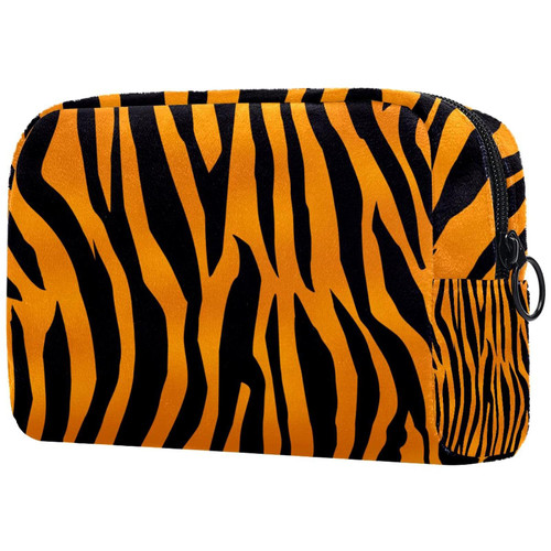 Travel Portable Cosmetic Bags For Women Men, Pretty Storage Bag Cosmetic Pouch With Zipper, Toiletry Bag Makeup Organizer Tiger Pattern Animal