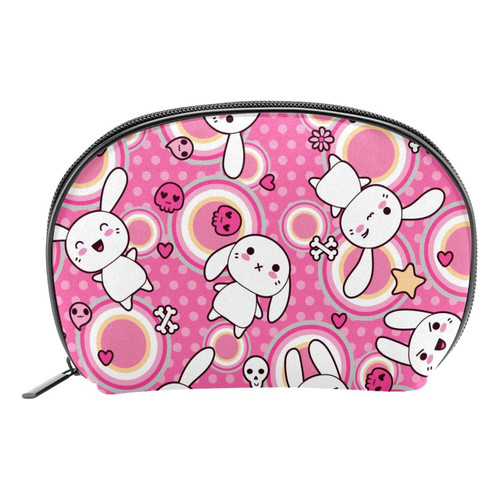 yoyoAmoy Cute Rabbit Pink Pattern Small Cosmetic Makeup Bag for Purse, Travel Makeup Pouch Brush Storage Bag Portable Toiletry Bag for Women and Girls yoyoAmoy Cute Rabbit Pink Pattern Small Cosmetic Makeup Bag for Purse, Travel Makeup Pouch Brush Storage Bag Portable Toiletry Bag for Women and Girls